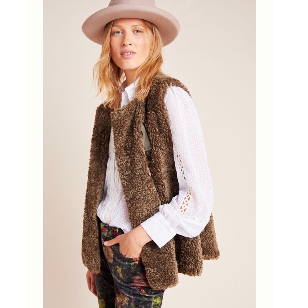 NWT Anthropologie Alonna Teddy Vest